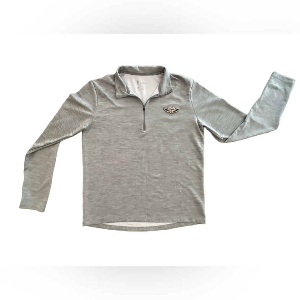 Nike Dri Fit NBA Pelicans Women's Quarter Zip Long Sleeve Shirt Sz Med With Flaw